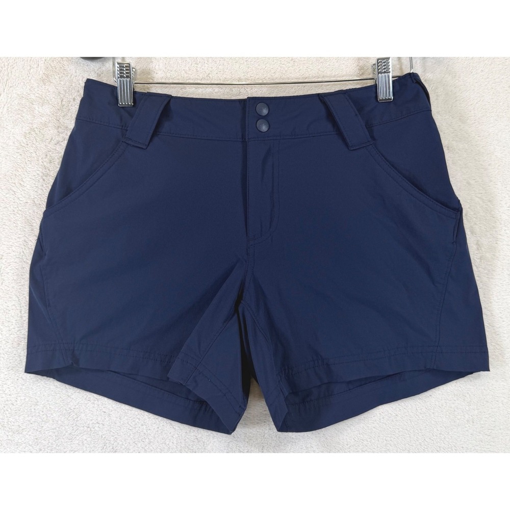 Columbia PFG Navy Blue Fishing Shorts Womens 8 Performance Gear FL0112 5" Inseam